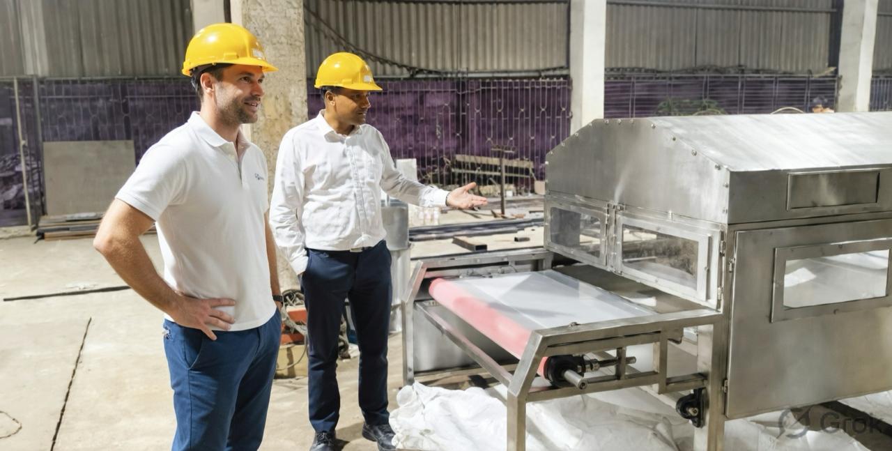 Client from Australia visiting Genex Tech Industries for machinery procurement.